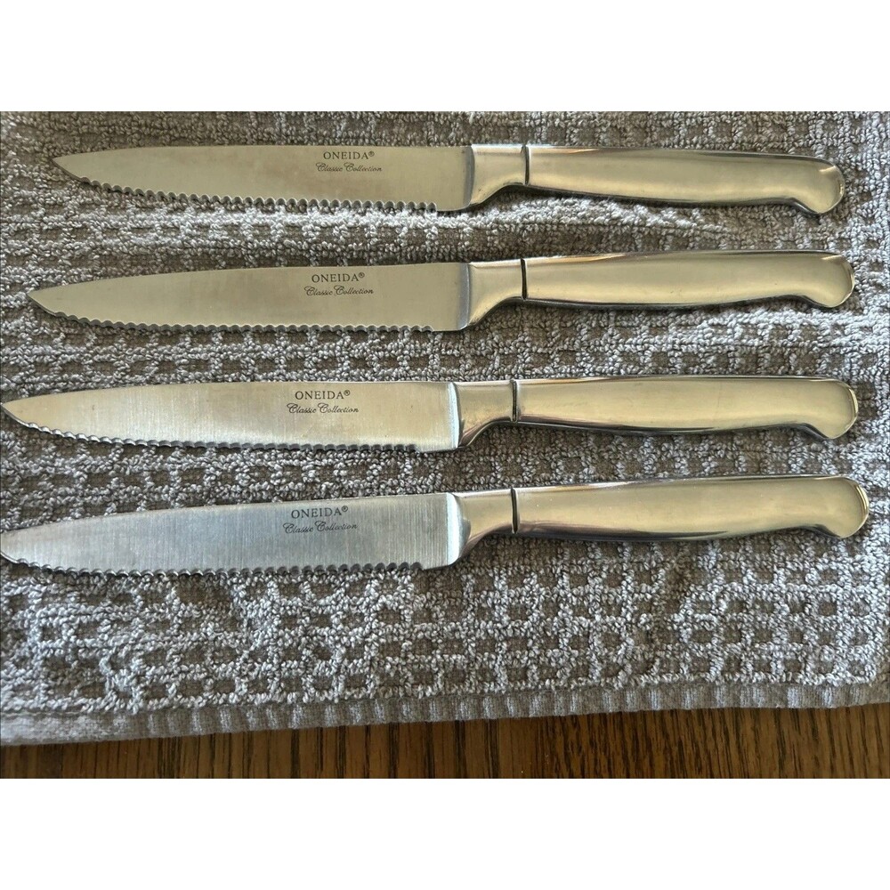Oneida Classic Collection Stainless Steel Steak Knife Set Of 4